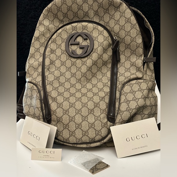 Gucci Interlocking G Backpack GG Coated Canvas Medium - Picture 13 of 16